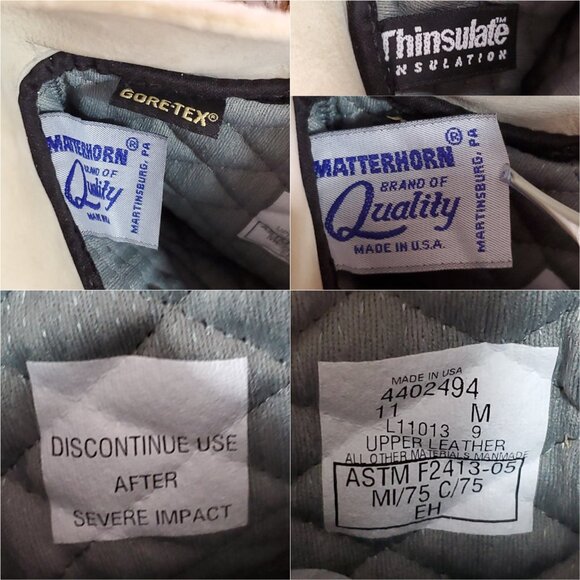 Matterhorn Mens Size 11 M Goretex Thinsulate Safety Toe Vibram Boots USA 4402494 - Picture 13 of 16